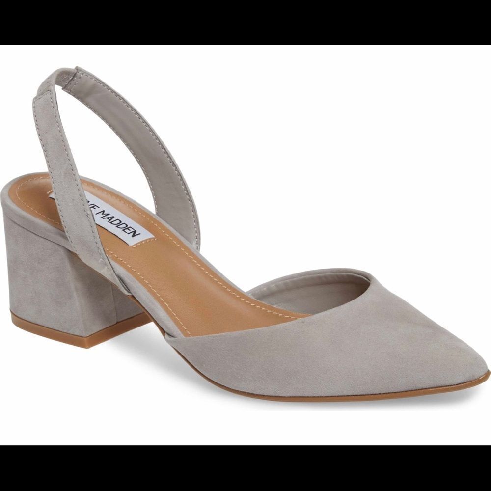 Steve Madden grey suede slingback heel pumps 7